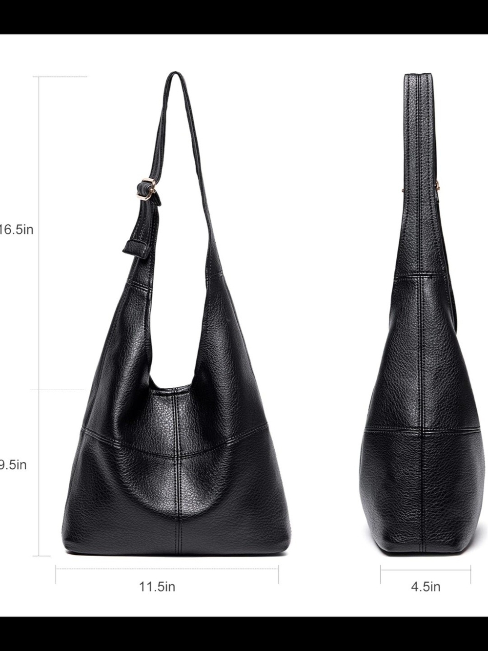 Montana West Black Hobo Shoulder Bag with Cosmetic Bag NWT - Picture 4 of 7